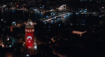 Galata Kulesi, Çanakkale Zaferi İçin Özel Olarak Aydınlatıldı