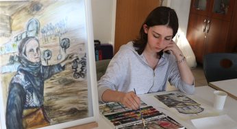 Trabzonlu Ressam Betül’ün Fırçası Sanatla Dünyayı Buluşturuyor